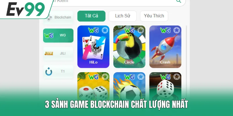 Blockchain EV99 2 3 sảnh game Blockchain chất lượng nhất
