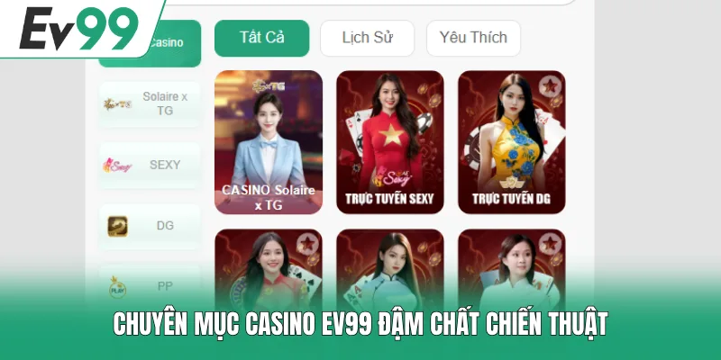 Chuyên mục casino EV99 đậm chất chiến thuật