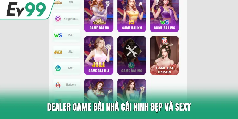 Game bài EV99 2 Dealer game bài nhà cái xinh đẹp và sexy